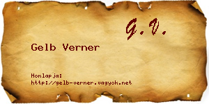 Gelb Verner névjegykártya
